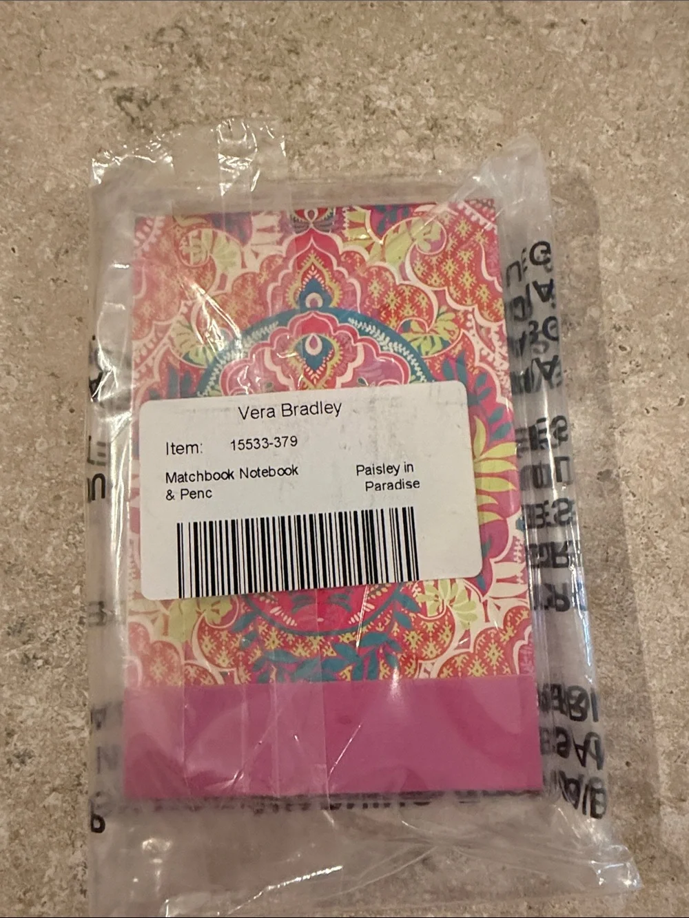 Vera Bradley Paisley in paradise Ballpoint Pen with matching notepad